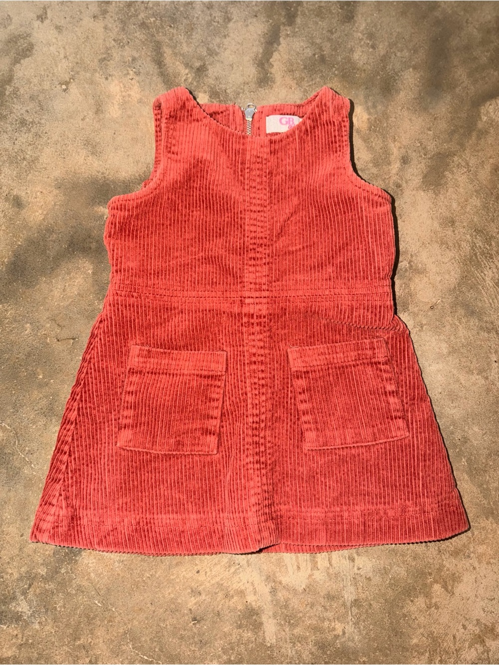 GB Girls 2T Rust Corduroy Jumper Dress Fall Thanksgiving Family Photos Pumpkin